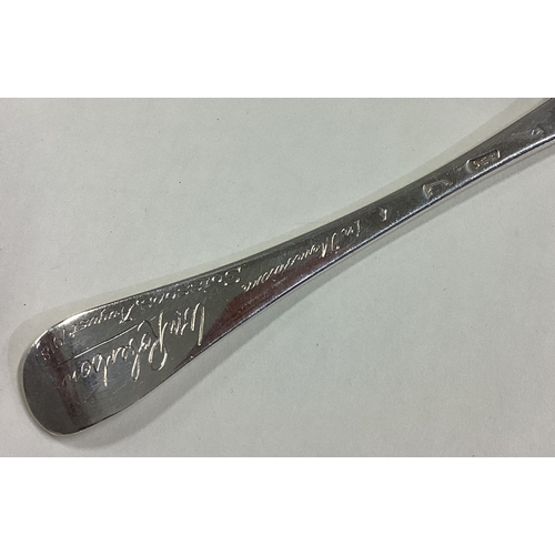 683 - A Georgian silver Hanoverian pattern spoon engraved to reverse. London. Approx. 55 grams. Est. £30 -... 