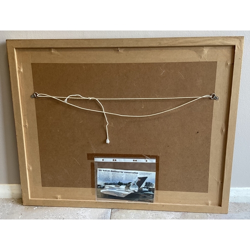 102 - A selection of seven limited edition pencil signed and other framed and glazed military aeroplane, a... 