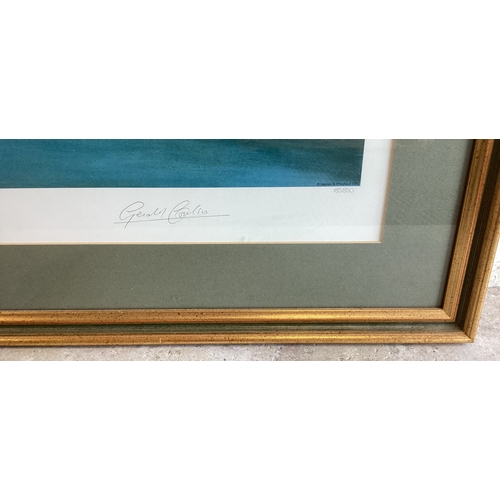 102 - A selection of seven limited edition pencil signed and other framed and glazed military aeroplane, a... 