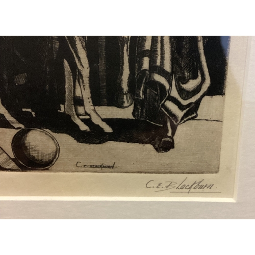 146 - CLARENCE E BLACKBURN: (British, 1914 - 1984): A framed and glazed etching entitled 'Circus Life' dep... 