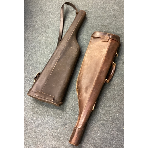 188 - Two old leather gun cases. Est. £30 - £50.