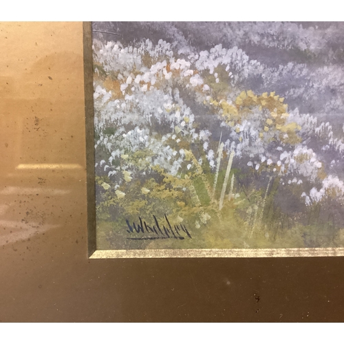 2 - JOHN WILLIAM WHITELEY: (British, 1860 - 1936): A framed and glazed watercolour depicting a heather c... 