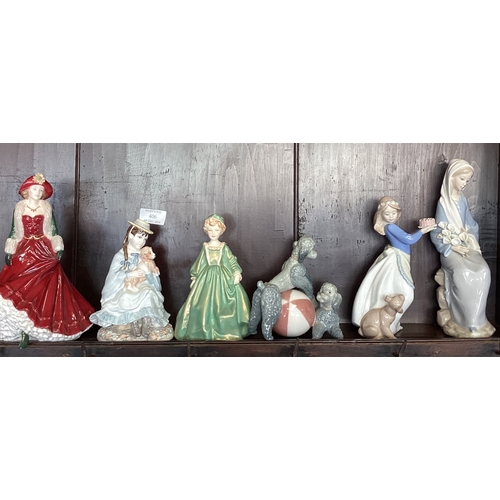 406 - A group of Royal Doulton and Lladró figures. Est. £20 - £30.