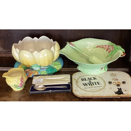 408 - A Carlton ware leaf decorated dish etc. Est. £20 - £30.