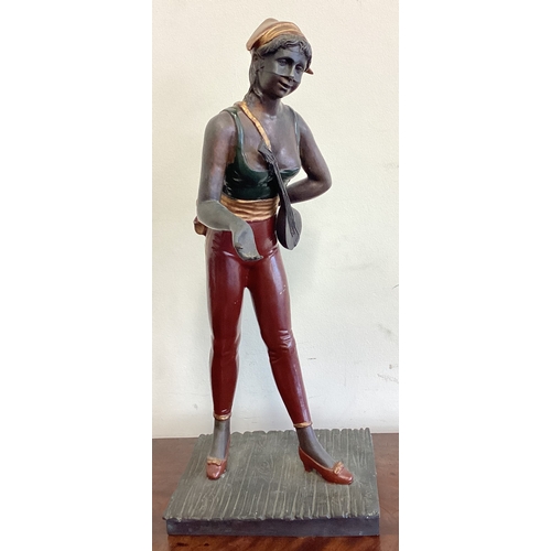 433 - A large bronzed figure of a lady in standing position. Est. £30 - £50.