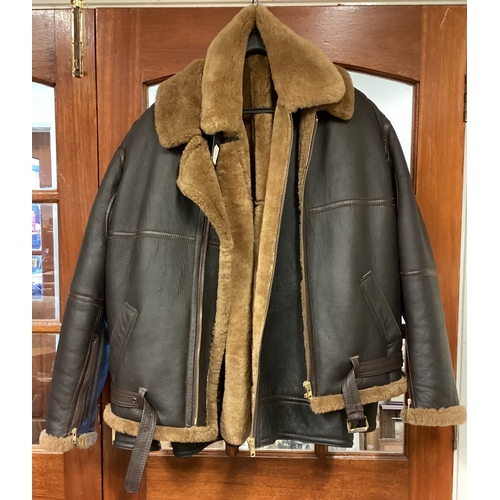 453 - Two leather aviator jackets. Size L and XXL. Est. £100 - £150.