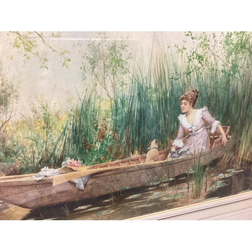 46 - ALFRED AUGUSTUS GLENDENING: (British, 1840 - 1921): A gilt framed and glazed watercolour entitled 'A... 