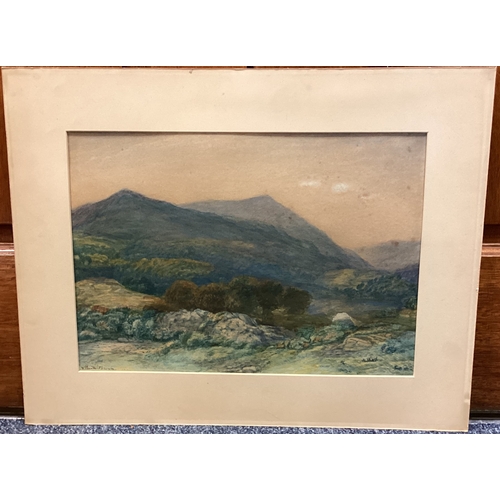 5 - WILLIAM BEATTIE BROWN: (Scottish, 1831 - 1909): A framed watercolour depicting a highland view. Sign... 