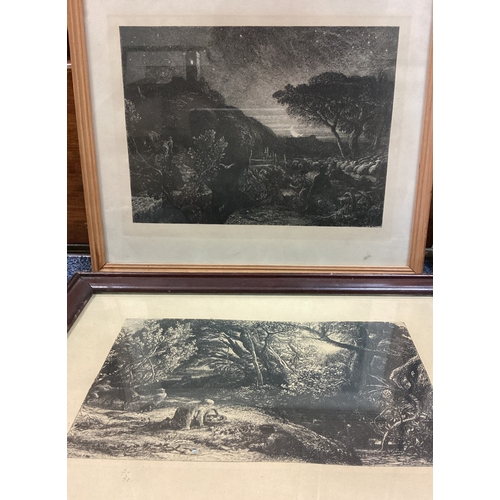 50 - AFTER SAMUEL PALMER: Four framed and glazed prints depicting rural views. Various artists and sizes.... 