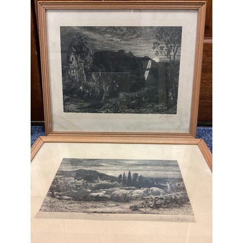 50 - AFTER SAMUEL PALMER: Four framed and glazed prints depicting rural views. Various artists and sizes.... 