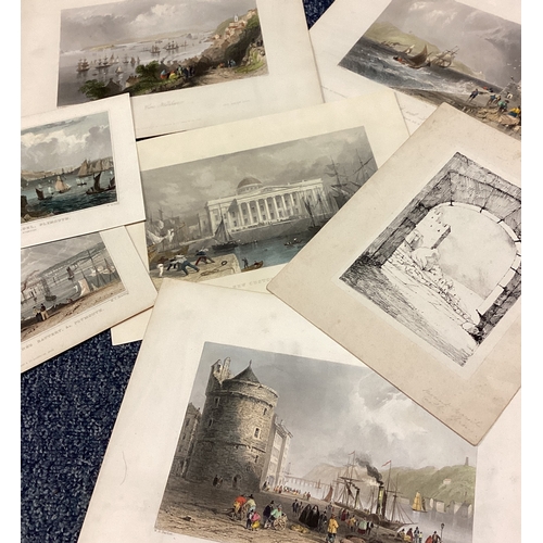 57 - A collection of prints depicting Plymouth. Various sizes. Est. £20 - £30.