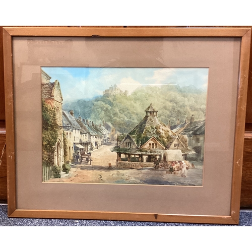 6 - WILLIAM HENRY SWEET: (British, 1889 - 1943): A framed and glazed watercolour depicting the Dunster Y... 