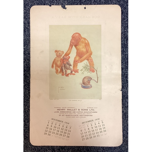 60 - LAWSON WOOD: (British, 1878 - 1957): Six calendar prints depicting monkeys. Approx. 24 cm x 37 cms. ... 