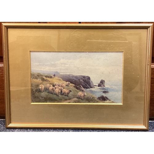 62 - THOMAS ROWDEN: (British, 1842 - 1926): A pair of gilt framed and glazed watercolours depicting scene... 