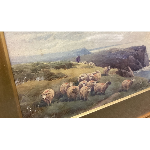 62 - THOMAS ROWDEN: (British, 1842 - 1926): A pair of gilt framed and glazed watercolours depicting scene... 