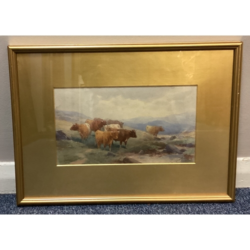 62 - THOMAS ROWDEN: (British, 1842 - 1926): A pair of gilt framed and glazed watercolours depicting scene... 