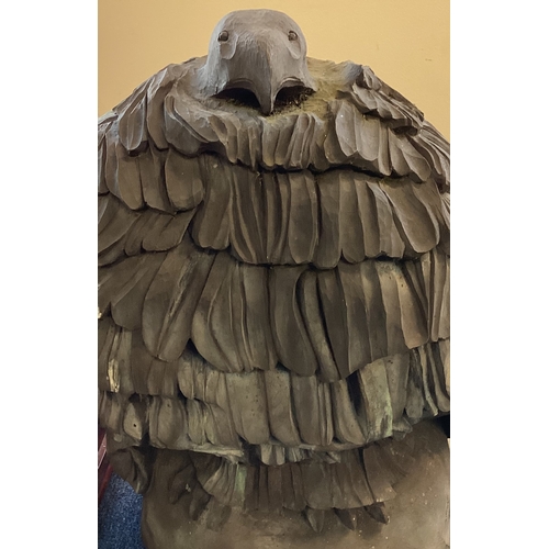 875 - LEONARD BASKIN: (British, 1922 - 2000): A large fibreglass statue depicting a typical Baskin crow se... 