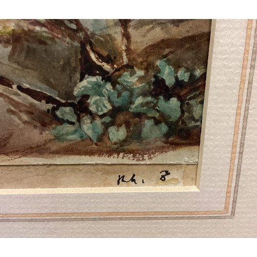 9 - MARIA GASTINEAU: (Scottish, 1824 - 1890): A framed and glazed watercolour depicting goats in a highl... 