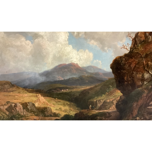 92 - JOHN FREDERICK TENNANT: (British, 1796  1872): A framed oil on board depicting The Lion Rock, Chedda... 