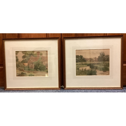 96 - JOHN FRYE BOURNE: (British, 1912 - 1991): A pair of framed and glazed watercolours depicting Water E... 