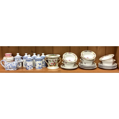 496 - A collection of Continental dessert dishes together with herb containers etc. Est. £20 - £30.