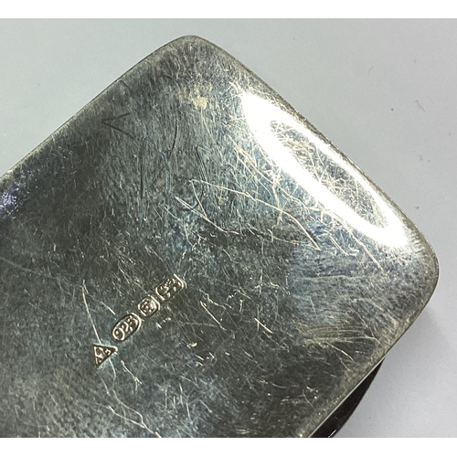 108 - A hinged silver pill box with engraved decoration bearing English import marks. Approx. 18 grams. Es... 