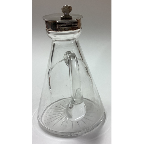 11 - A silver mounted and glass whisky noggin. Birmingham 1912. Est. £30 - £40.