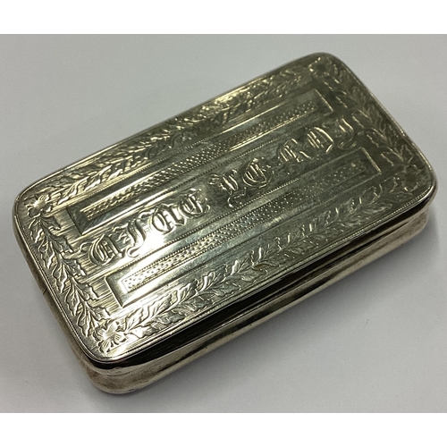 131 - A George III silver snuff box with engraved decoration. Birmingham 1810. By Mathew Linwood. Approx. ... 