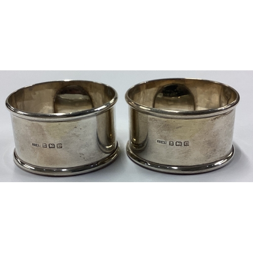 148 - A pair of novelty silver napkin rings set with thistle decoration. Birmingham 1927. By JC&A. Approx.... 