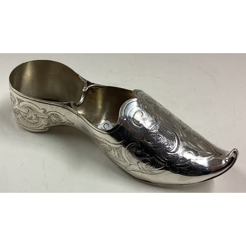 225 - A fine 19th Century Russian silver model of a shoe. Dated 1856. Fully marked. Approx. 58 grams. Est.... 