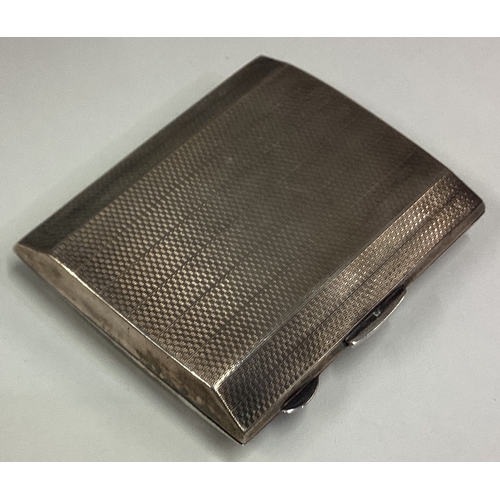 243 - A heavy silver cigarette box with engine turned decoration. Approx. 100 grams. Est. £30 - £50.