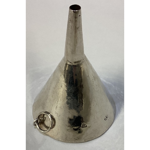 278 - A rare Provincial silver wine funnel. Maker's mark only. Approx. 17 grams. Est. £300 - £400.