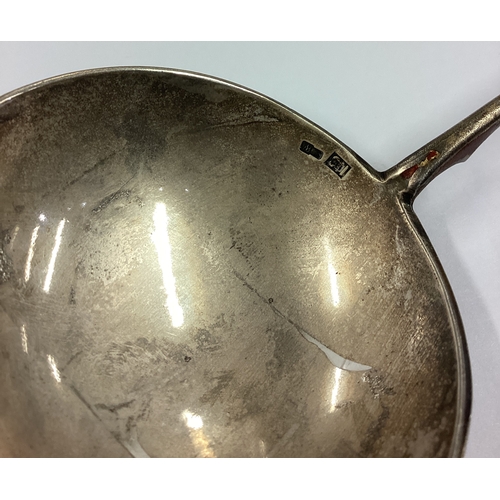 322 - A rare 19th Century Russian silver and enamelled ladle decorated with carriage scenes. Approx. 83 gr... 