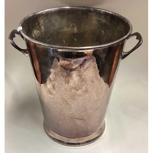 331 - A silver plated wine cooler of tapering form. Est. £20 - £30.