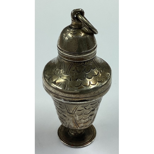 353 - An 18th Century Continental silver pomander with screw-top cover. Approx. 22 grams. Est. £80 - £120.