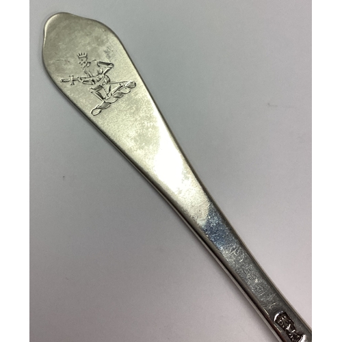 367 - An early silver rat tail trefid spoon. Maker's mark only. Circa 1700. By Benjamin Watts. Approx. 72 ... 