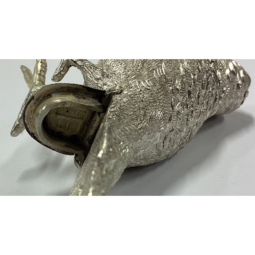 375 - A rare silver figural pepper in the form of a budgerigar. London 1907. By George Brace & Co. Approx.... 