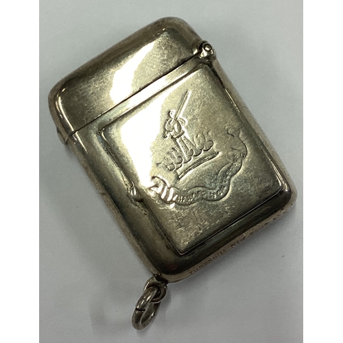 383 - A rare Victorian silver combination vesta and stamp case. London 1870. By Thomas Stapleton. Approx. ... 