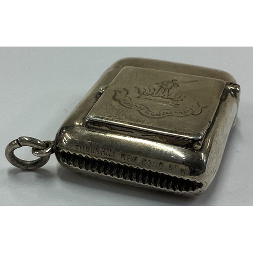 383 - A rare Victorian silver combination vesta and stamp case. London 1870. By Thomas Stapleton. Approx. ... 