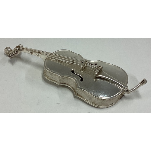 396 - A 20th Century silver model of a double bass bearing English import marks. Approx. 37 grams. Est. £5... 