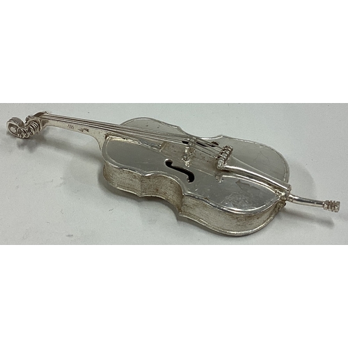 397 - A 20th Century silver model of a cello bearing English import marks. Approx. 39 grams. Est. £50 - £8... 