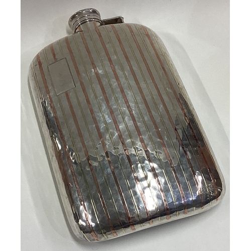 413 - An unusual rare and oversized 19th Century American silver flask. Marked Sterling to base. Circa 188... 