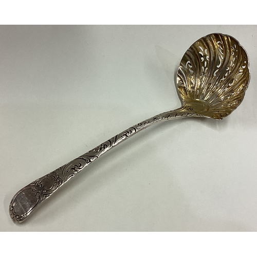 445 - An 18th Century Georgian silver sifter spoon. London 1766. By Simon Jouet. Approx. 43 grams. Est. £5... 