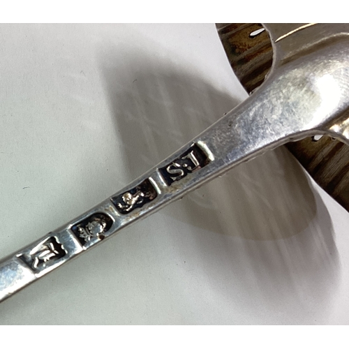 445 - An 18th Century Georgian silver sifter spoon. London 1766. By Simon Jouet. Approx. 43 grams. Est. £5... 