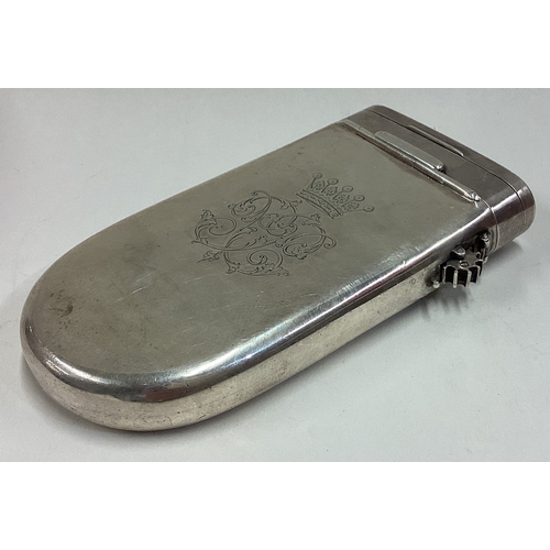 474 - A large and oversized novelty silver combination 'go to bed' cigarette and vesta case. London 1871. ... 