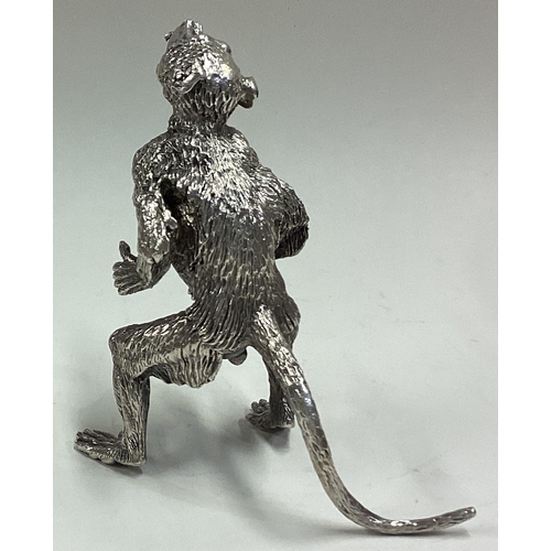 478 - PATRICK MAVROS: A silver figure of a monkey. Marked to foot. Approx. 328 grams. Est. £1000 - £1500.