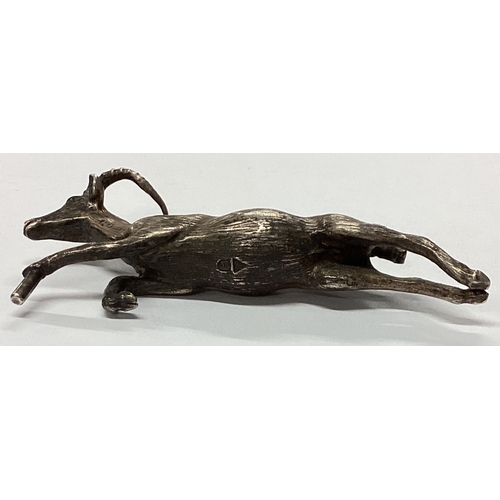 48 - PATRICK MAVROS: A silver figure of a leaping nyala. Approx. 51 grams. Est. £100 - £150.