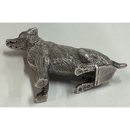 508 - A rare Victorian silver pepper in the form of a dog. Marked to base. London 1890. By CSFS. Approx. 5... 