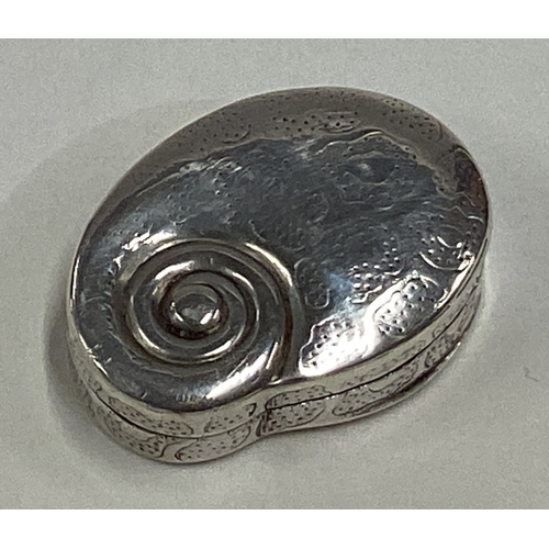 516 - A rare silver vinaigrette in the form of a snail with engraved sphinx decoration to reverse. Birming... 