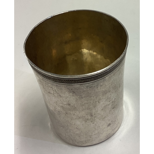 553 - A 19th Century Italian silver beaker / kiddush cup. Approx. 68 grams. Est. £100 - £150.